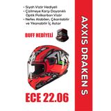 Axxis Draken S Jolly / Mat Kırmızı Full Face Motosiklet Kaskı Siyah Vizör Hediyeli