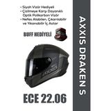 Axxis Draken S Mp4 / Mat Siyah Full Face Motosiklet Kaskı Siyah Vizör Hediyeli