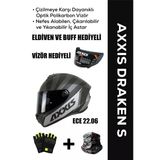 Axxıs Draken S Primier B1 / Mat Siyah Full Face Motosiklet Kaskı - İntercom Uyumlu, Dot Ve Ece 22.06 + Eldiven Ve Buff Hediyeli