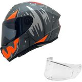 Axxis Draken S Pumpkin Mat Fluo Orange Desenli Motosiklet Kaskı Çift Vizörlü - 2XL