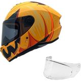 Axxis Draken S Pumpkin Mat Yellow Desenli Motosiklet Kaskı Çift Vizörlü