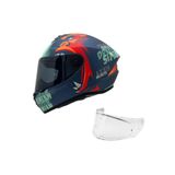 AXXIS Draken S Si?mi?an Mat Green Desenli? Motosi?klet Kaski Çi?ft Vi?zörlü