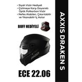 Axxıs Draken S Solıd / Mat Siyah Full Face Motosiklet Kaskı Siyah Vizör Hediyeli