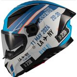 Axxis Motosiklet Kask Panther Passenger Parlak Mavi A7 Full Face Güneş Vizörlü Ece 22.06R Motor Kaskı - Renkli