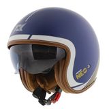 Axxis Motosiklet Kaskı Retro Güneş Vizörlü Hornet S Sv Neo C7 Mat Mavi Motorcu Kask