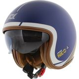 Axxis Motosiklet Kaskı Retro Güneş Vizörlü Hornet S Sv Neo C7 Matt Blue Motorcu Kask - Çok Renkli