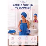AXXO Askılı 3'lü Spa Bakım Seti - Mikrofiber Spa Havlusu, Saç Bonesi ve Saç Bandı