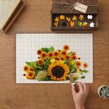 Ay Çiçeği Buketi Tasarımı 240 Parça Ahşap Puzzle Ahşap Kutuda MP00509