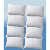 AY Home 8 Adet Pamuklu Fermuarli Sıvı Geçirmez Yastık Alezi Yastık koruyucu Yastık Beyaz 50 x 70 cm
