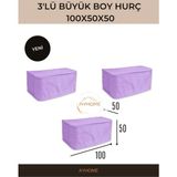 AY Home Çeyizlik Büyük Boy Yorgan DÖŞEK YASTIK HURCU 100 X 50 CM EBATINDA Fermuarli Tela Kumaş Lıla Renk Mega Boy Hurç Yıkanabilinir Katlanabilinir Çok Amaçlı Hurç - Fuşya