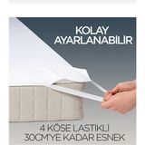 AY Home Pamuklu Dört Kenar Lastikli Çift Kişilik Sıvı Geçirmez Yatak Alezi Yatak Koruyucu Pamuklu Beyaz Renk Lastıklı Çarşaf Alez 160 x 20 Cmölçüsünde - 160 X 200 CM