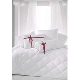 AY Home Tek Kişilik Antialerjik Lüx Silikon Yorgan ve Yastık Hediyeli 1 Adet Yastık 800GR Pamuklu Beyaz - 155 x 215 cm - 100 - Beyaz