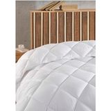 AY Home Tek Kişilik Antialerjik Lüx Silikon Yorgan ve Yastık Uyku Seti 1 Adet Yastık 800GR Pamuklu Beyaz - 155 x 215 cm - 010 - Beyaz