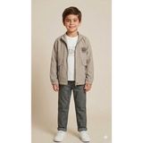 Ay Kids Erkek Çocuk 3’lü Kombin Takım Mevsimlik Ceket Tişört Jean PANTOLON-35131-V - 5 Yaş - Vizon