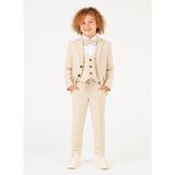 Ay Kids Erkek Çocuk Damatlık 4 Parça Bej Blazer Ceket & Gömlek & Pantalon & Papyon Şık Takım Elbise 5428- - 1