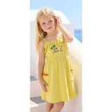 Ay Kids Kız Çocuk Askılı Yazlık Elbise %95 Pamuk %5 Elastan – Sarı Nakışlı Cepli Rahat Yaz ELBISESI-59182 Sarı - 3 - 4 Yaş