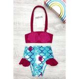 Ay Kids Kız Çocuk Deniz Kabuğu Desenli Bikini Takımı 2802-F - 3 - 4 Yaş - Mor