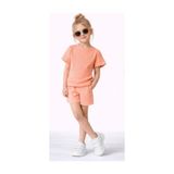 Ay Kids Kız Çocuk Somon Fitilli Tişört & Şort Yazlık Takım 17531- - 5 - 6 Yaş