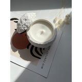 Ay- Krater Dokulu Kapaklı Doğal Soya Wax Mum - Beyaz