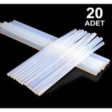 AY MAGNET 20 Adet Ince Silikon, Sıcak Silikon, 7 Mm, Şeffaf Mum Silikon, Sıcak Yapıştırıcı