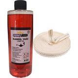 Ay Magnet Kırmızı Kandil Yağı Iç Mekan Gaz Lambası Yakıtı 400 ml + 1 Metre Fitil