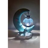 Ay Şekilli Led Gece Lambası - Bebek Ve Çocuk Odası Masaüstü Işıklı Dekoratif 14 Cm
