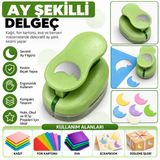 Ay Şekilli Orta Boy Şekilli Delgeç | Kağıt Fon Kartonu Eva Delgeç | Scrapbook Hobi Delgeci