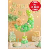 Ay Şekilli Parti Balon Dekoru – Doğum Günü Masa Üstü Süsleme Seti Pastel Renkli 3D Stand PRTPN-142409