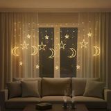Ay Ve Yıldız Figürlü Kumandalı 12 Sarkıtlı 120 Led Dekor Işık – Dekoratif Ortam Ve Masaüstü Aydınlatması (4915) Vitrin
