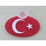 Ay Yıldız 8X5cm Vantuzlu Oval Kabartma Turk Bayragı (Ay Yıldız Arması) Ay Yıldız Logo