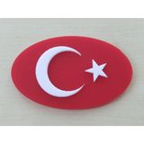 Ay Yıldız 8X5cm Yapıstırmalı Oval Kabartma Turk Bayragı (Ay Yıldız Arması) Ay Yıldız Logo