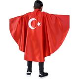 Ay Yıldız Baskılı 23 Nisan Özel Bayrak Pelerin Yeni Sezon - 4 - 6 Yaş - Kırmızı