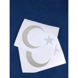 Ay Yıldız Bayrak 10 7 Ölçü Hologram Ve Gold Sticker Araç Oto Motorsiklet Kask Uyumlu