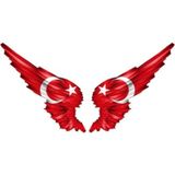 Ay Yıldız Bayrak Sticker Kanata Şeklinde Araba Aynası için 13CM