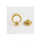 Ay Yıldız Gold Rozet 2 Cm | Parlak Metal Türk Bayrağı Yaka Rozeti – Şık Ve Dayanıklı Tasarım