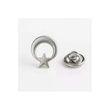 Ay Yıldız Gümüş Rozet 2 Cm | Parlak Metal Türk Bayrağı Yaka Rozeti