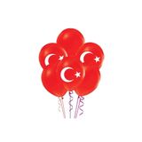 Ay Yıldız Kırmızı Renk 10 Adet Balon Çok Renkli