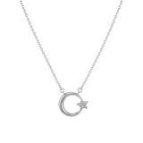 Ay Yıldız Kolye Paslanmaz Çelik – Renkli Minimal Zincir Kolye – Kadın Günlük ve Özel Gün Takısı – Türk Bayrağı Ay Yıldız Figürlü Kolye (Silver)