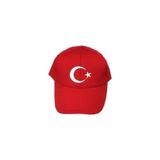 Ay Yıldız Nakışlı Bayrak Şapka - Kırmızı - Standart