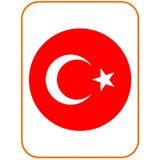 Ay Yıldız Oval Hilal Bayrak Oto Sticker 8x8 Cm Kırmızı