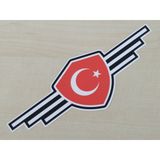 Ay Yıldız Rozet Stıcker Kırmızı 17X6cm Turk Bayragı Stıcker - Ayyıldız Etıketı - Turk Bayragı Cıkartması
