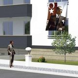 Ay - Yıldız - Sivil Mustafa Kemal Atatürk Poster Cephe Bayrağı - 1,5x2,x25 metre - Renkli