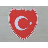 Ay Yıldız Stıcker Kırmızı Rozet 15X13,5Cm Turk Bayragı Stıcker - Ayyıldız Etıketı - Turk Bayragı Cıkartması