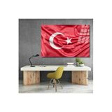 Ay Yıldız Türk Bayrağı Cam Tablo Yatay Duvar Tablosu Ev Ofis Okul Tablosu
