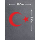 Ay Yıldız Türkiye Türk Bayrağı Sticker Araba Oto Motosiklet Karavan Sticker 00323 10x7 Cm