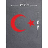 Ay Yıldız Türkiye Türk Bayrağı Sticker Araba Oto Motosiklet Karavan Sticker 00323 20x14 Cm