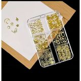 Ay Yıldız Ve Kelebek Dizayn 6 Grit Metal Tırnak Süsleme Charm Gold Nail Art Charm Taşları Wn-530