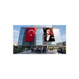 Ay Yıldızlı Bayrak Atatürk Portresi Bayrak ve Türk Bayrağı Premium Raşel Kumaş 2'li Set 10x15 metre ATA15