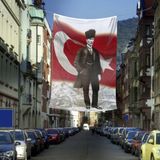 Ay Yıldızlı Kalpaklı Gazi Mustafa Kemal Atatürk Poster Dış Cephe Bayrak-4x6metre