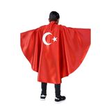 Ay Yıldızlı Kırmızı Saten Pelerin-2024 Model PL-1136